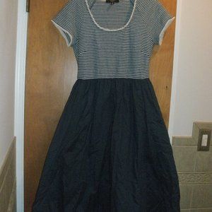 WEEKEND MAX MARA Cornflower Blue Honeycomb fit & Flare Midi Parole Dress Pockets